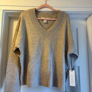 Rachel Zoe Taupe V-Neck Sweater